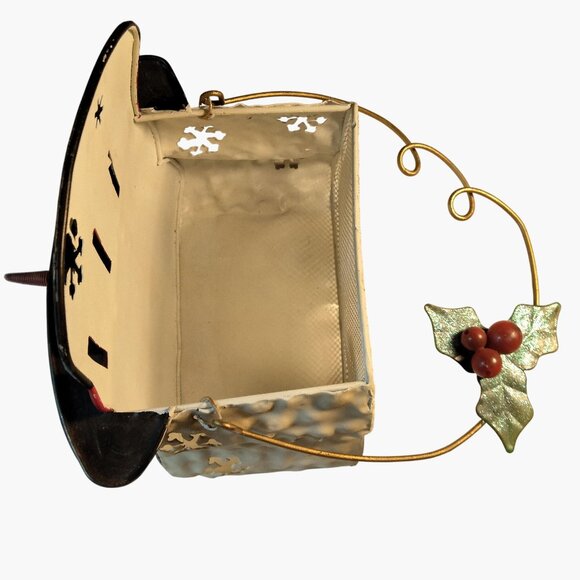 Snowman Christmas Metal Basket Handle Holiday Decor - Picture 10 of 11